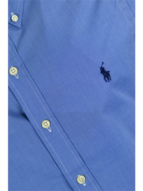 Camicia in cotone con logo blu POLO RALPH LAUREN | 710 928254003